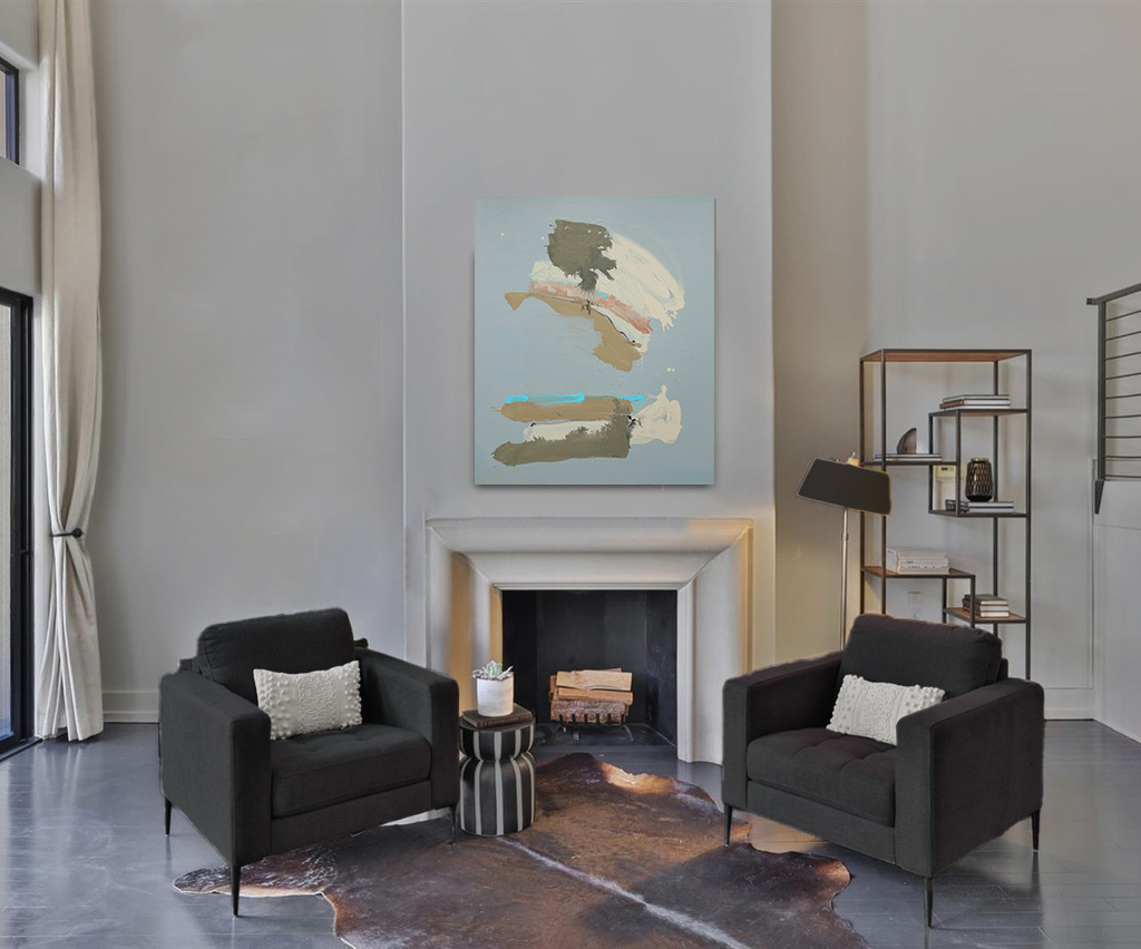 "Aerial" over a fireplace