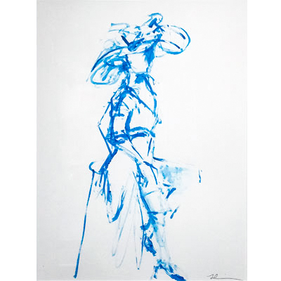 Lady in Blue 24 X 16 by Patricia Fabian