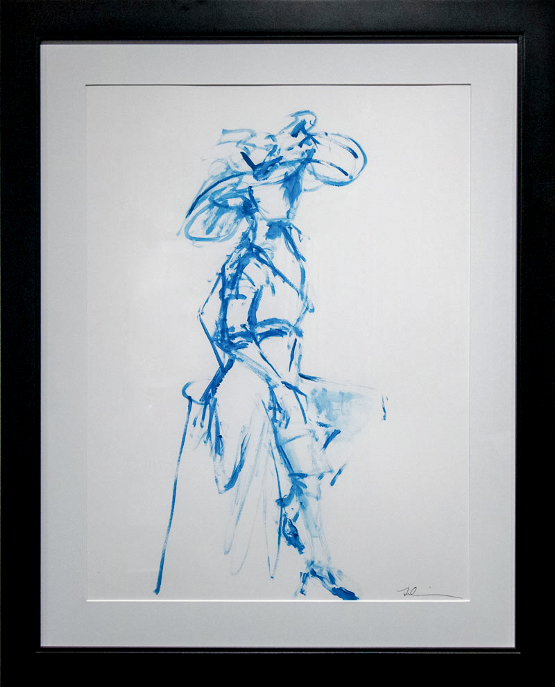 Lady In Blue Framed