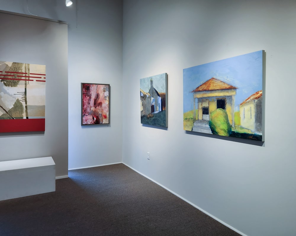 Paintings by Henry Callahan and Randy Akers in Front Room of Reinike Gallery