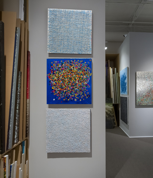 "Carnival" in center with other pugh paintings