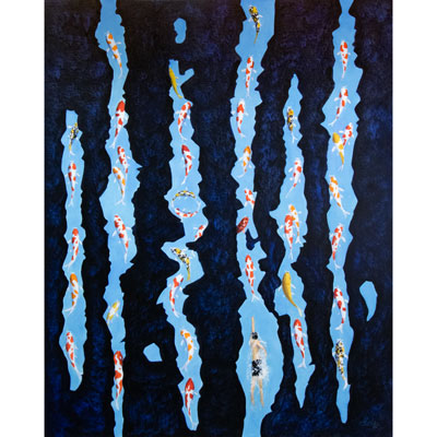 "Upstream" 60 X 48 by Charles H. Reinike III