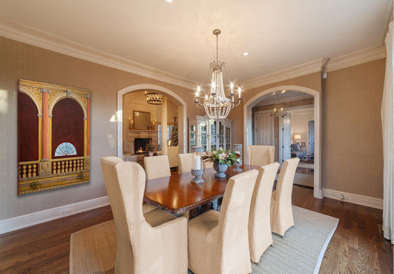 "Lineage" hanging in a dining room.