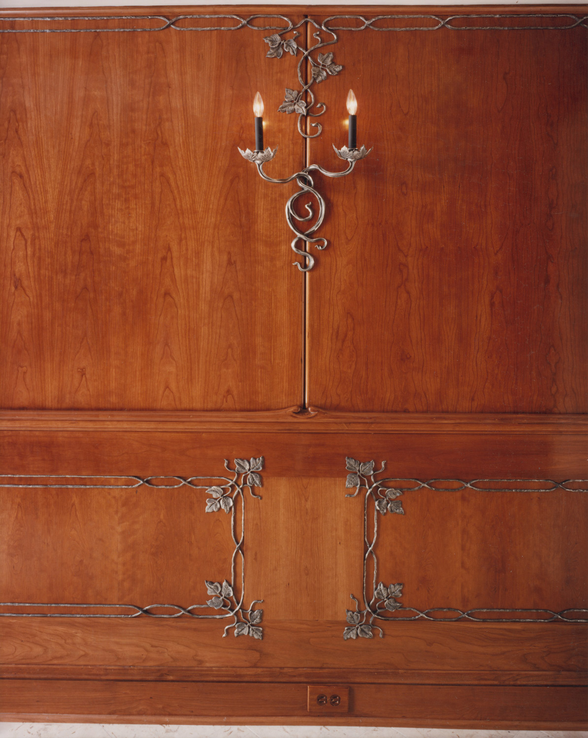 Sconce and Hand-Carved Chair Rail