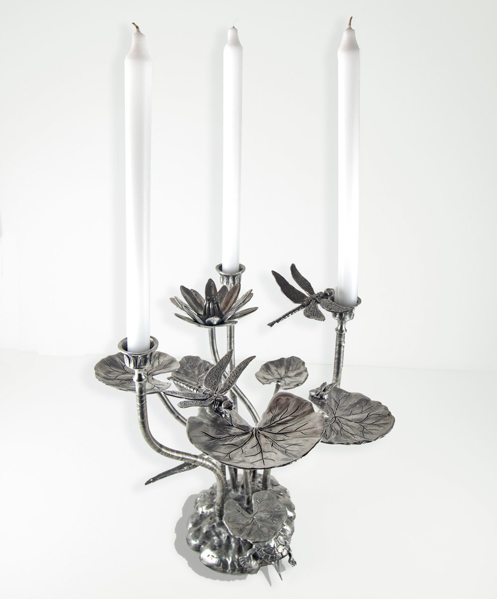 Waterlily Tripple Candle Holder by Charles H. Reinike III