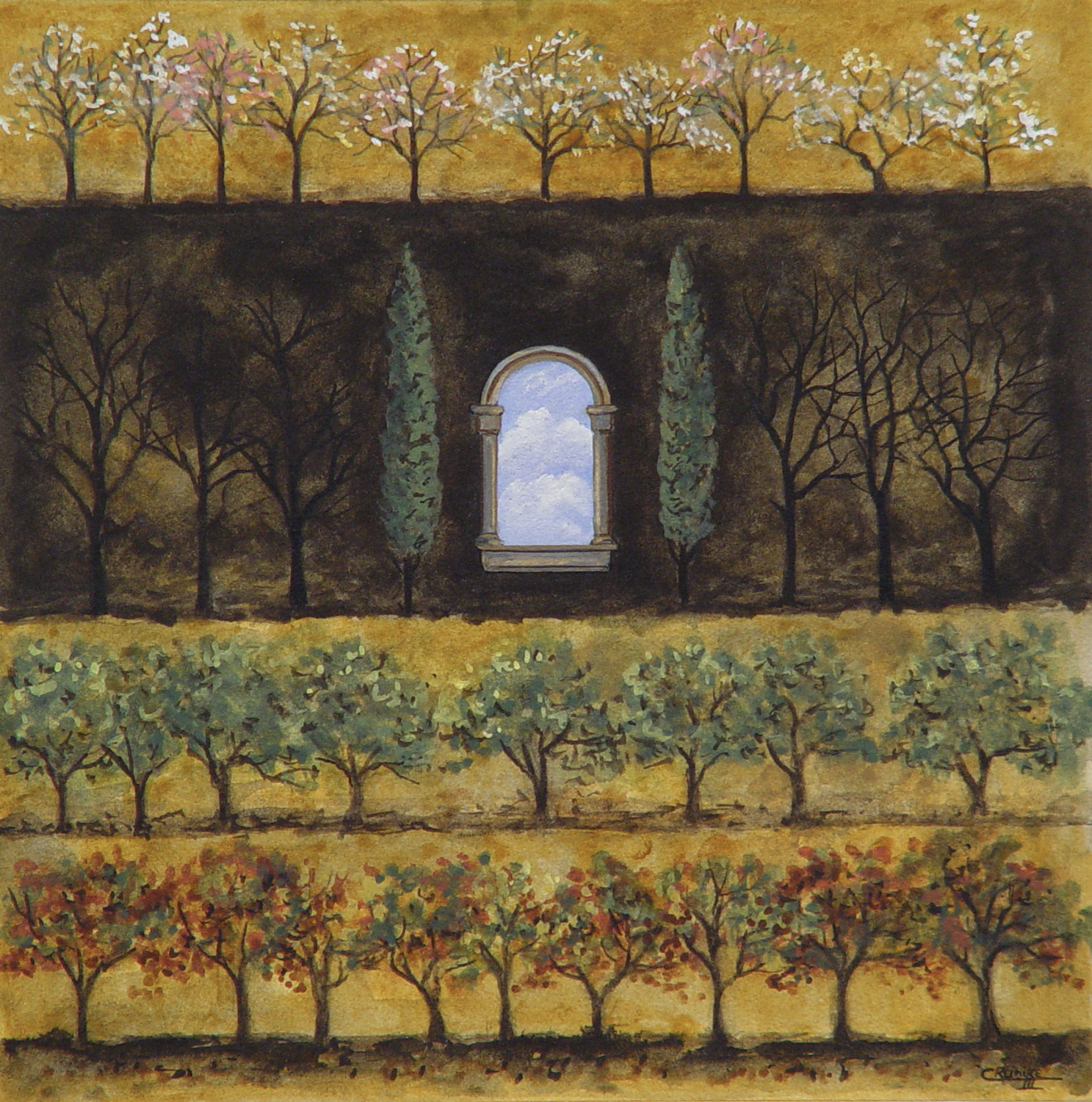 "Cycle Toward Forever — Watercolor Study" by Charles H. Reinike III